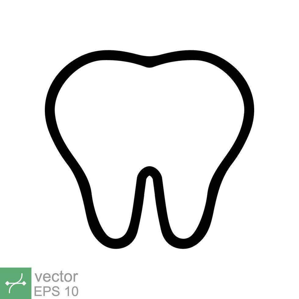 tand ikon. enkel översikt stil. dental behandling och tand vård, hälsa oral, tandvård, tandvärk medicinsk begrepp. tunn linje vektor illustration isolerat på vit bakgrund. eps 10.