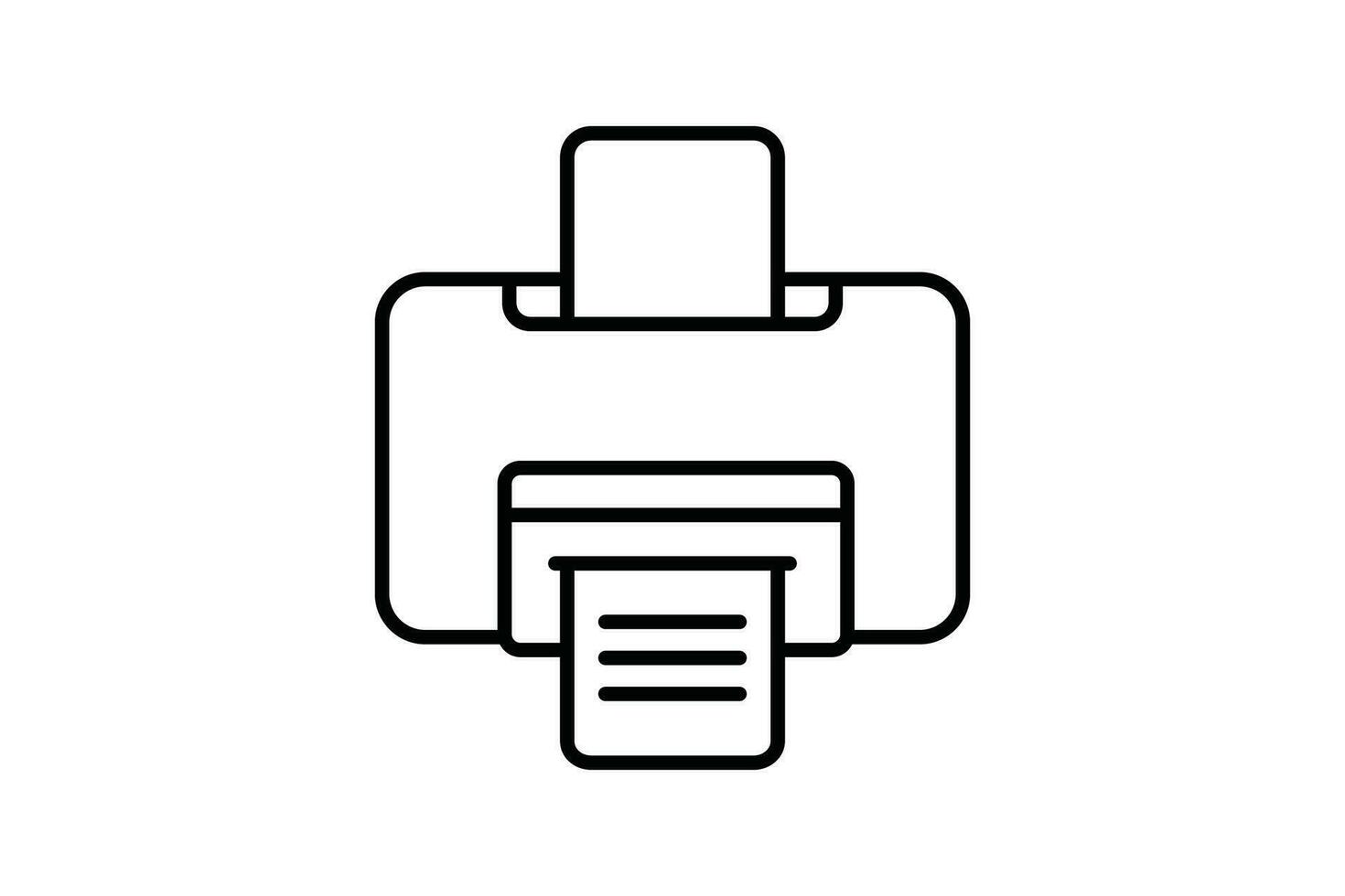 Drucker Symbol. Symbol verbunden zu Schreibwaren. Linie Symbol Stil. einfach Vektor Design editierbar