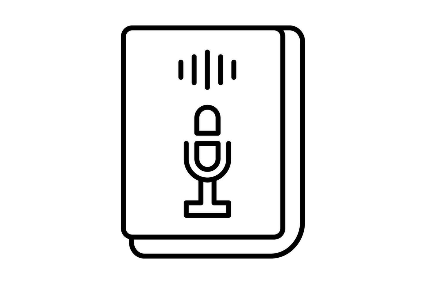 Audio- Kurs Symbol. Symbol verbunden zu e Lernen und online Bildung. Linie Symbol Stil. einfach Vektor Design editierbar