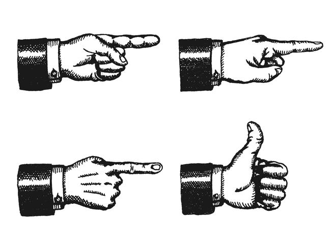 Pekande finger och tumme upp tecken vektor