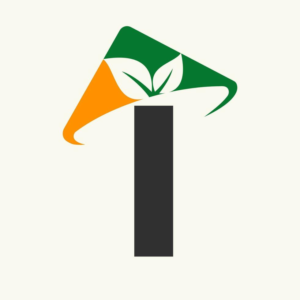 Landwirtschaft Logo auf Brief ich Konzept mit Farmer Hut Symbol. Landwirtschaft Logo Vorlage vektor