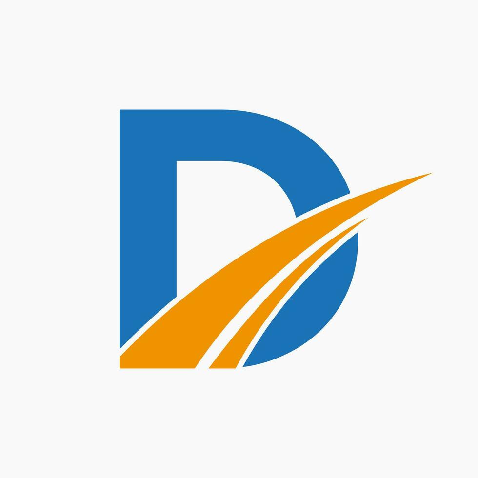 d logotyp, d brev logotyp design mall vektor