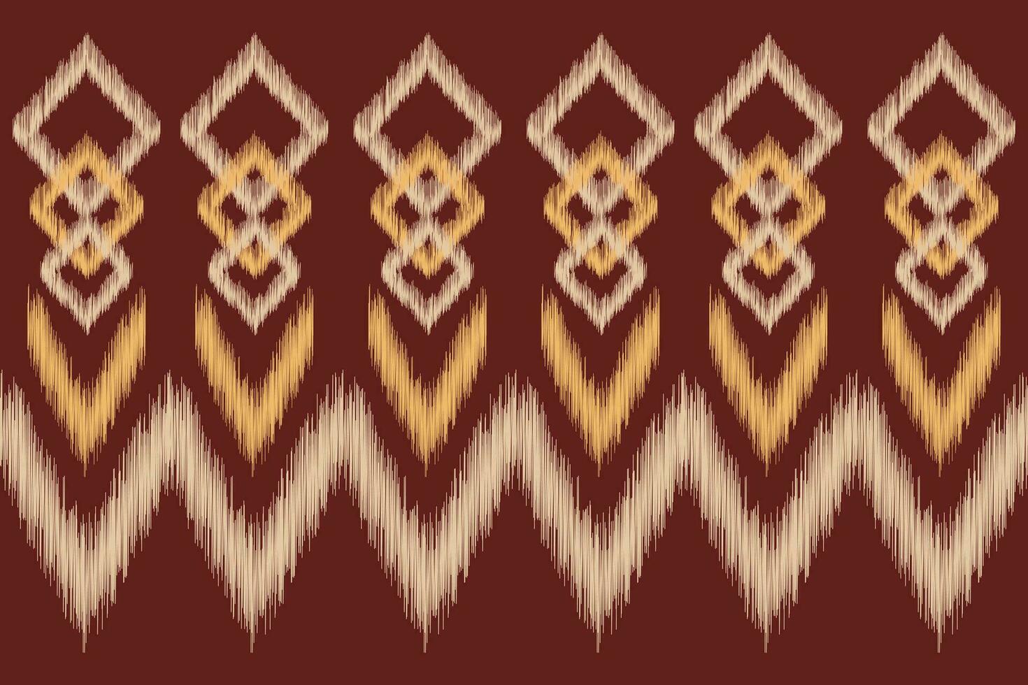 ethnisch Ikat Stoff Muster geometrisch Stil.afrikanisch Ikat Stickerei braun ethnisch orientalisch Muster braun Hintergrund. abstrakt, Vektor, Illustration. Textur, Tapete, Rahmen, Dekoration, Teppich, Motiv. vektor