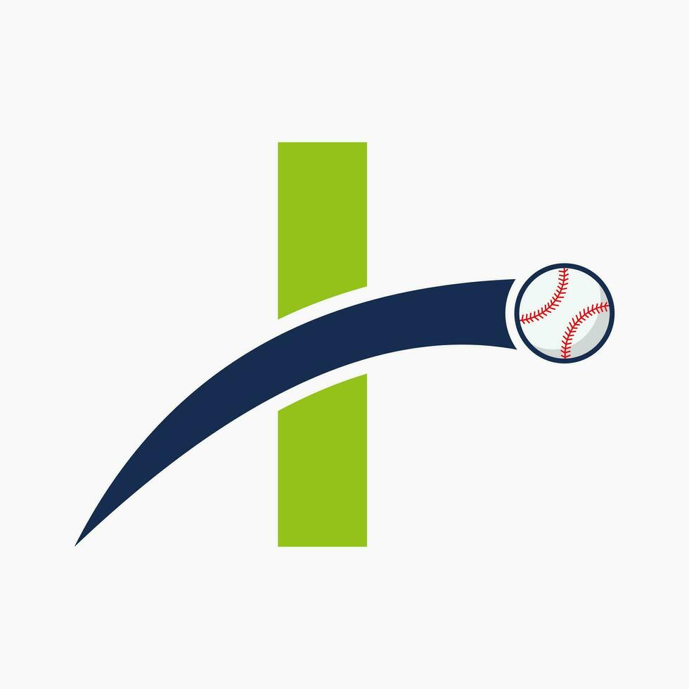 baseboll logotyp på brev jag med rör på sig baseboll ikon. baseboll logotyp mall vektor