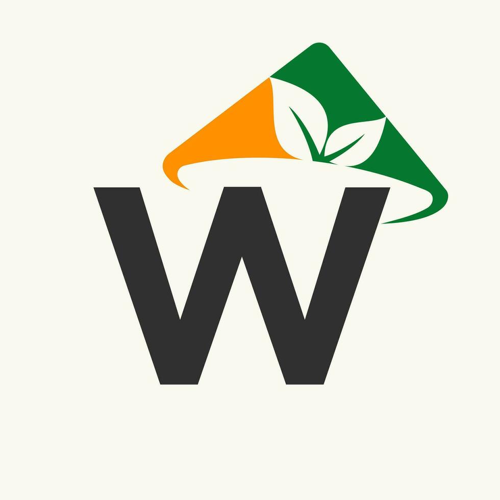Landwirtschaft Logo auf Brief w Konzept mit Farmer Hut Symbol. Landwirtschaft Logo Vorlage vektor