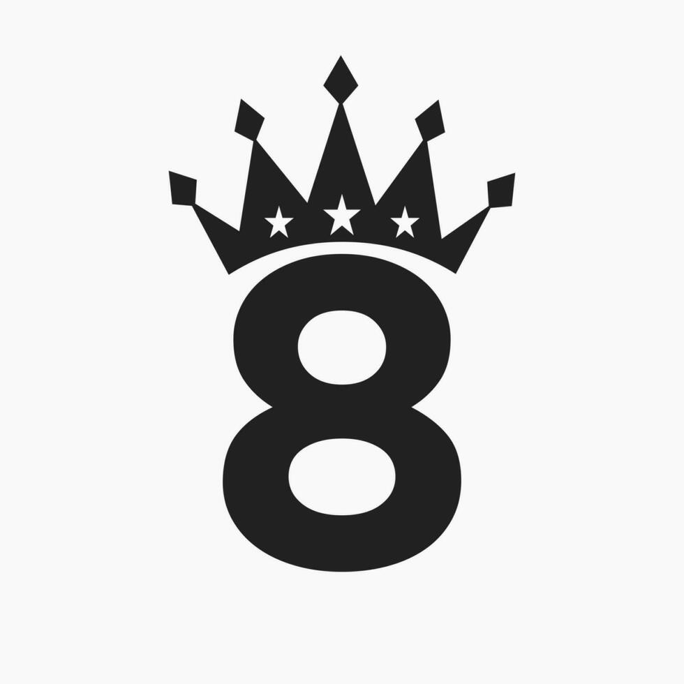 Krone Logo auf Brief 8 Luxus Symbol. Krone Logo Vorlage vektor