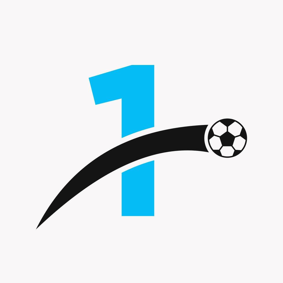 Fußball Logo auf Brief 1 mit ziehen um Fußball Symbol. Fußball Logo Vorlage vektor