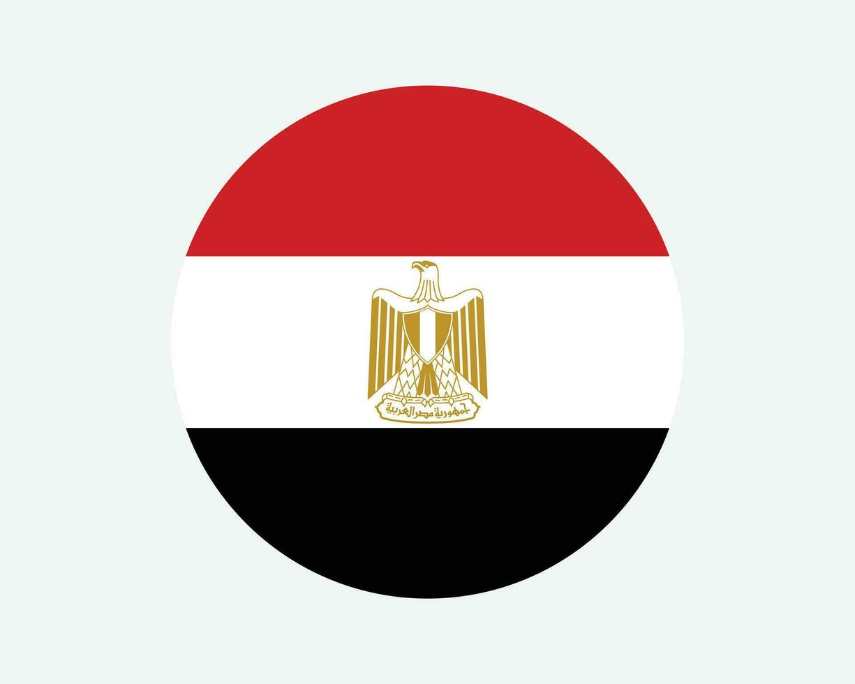 egypten runda Land flagga. cirkulär egyptisk nationell flagga. arab republik av egypten cirkel form knapp baner. eps vektor illustration.