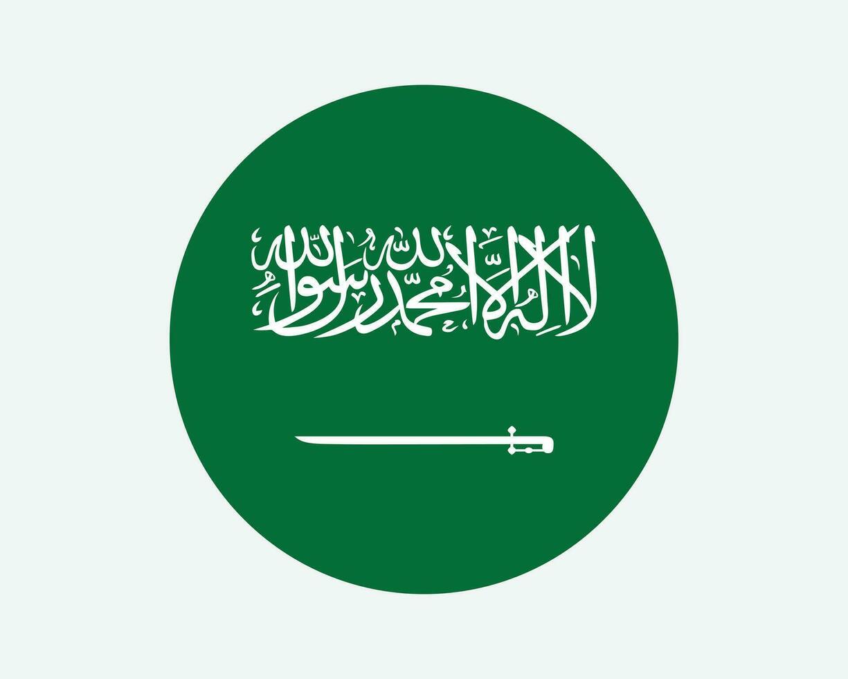 Saudi Arabien runden Land Flagge. Saudi arabisch Kreis National Flagge. Königreich von Saudi Arabien kreisförmig gestalten Taste Banner. eps Vektor Illustration.