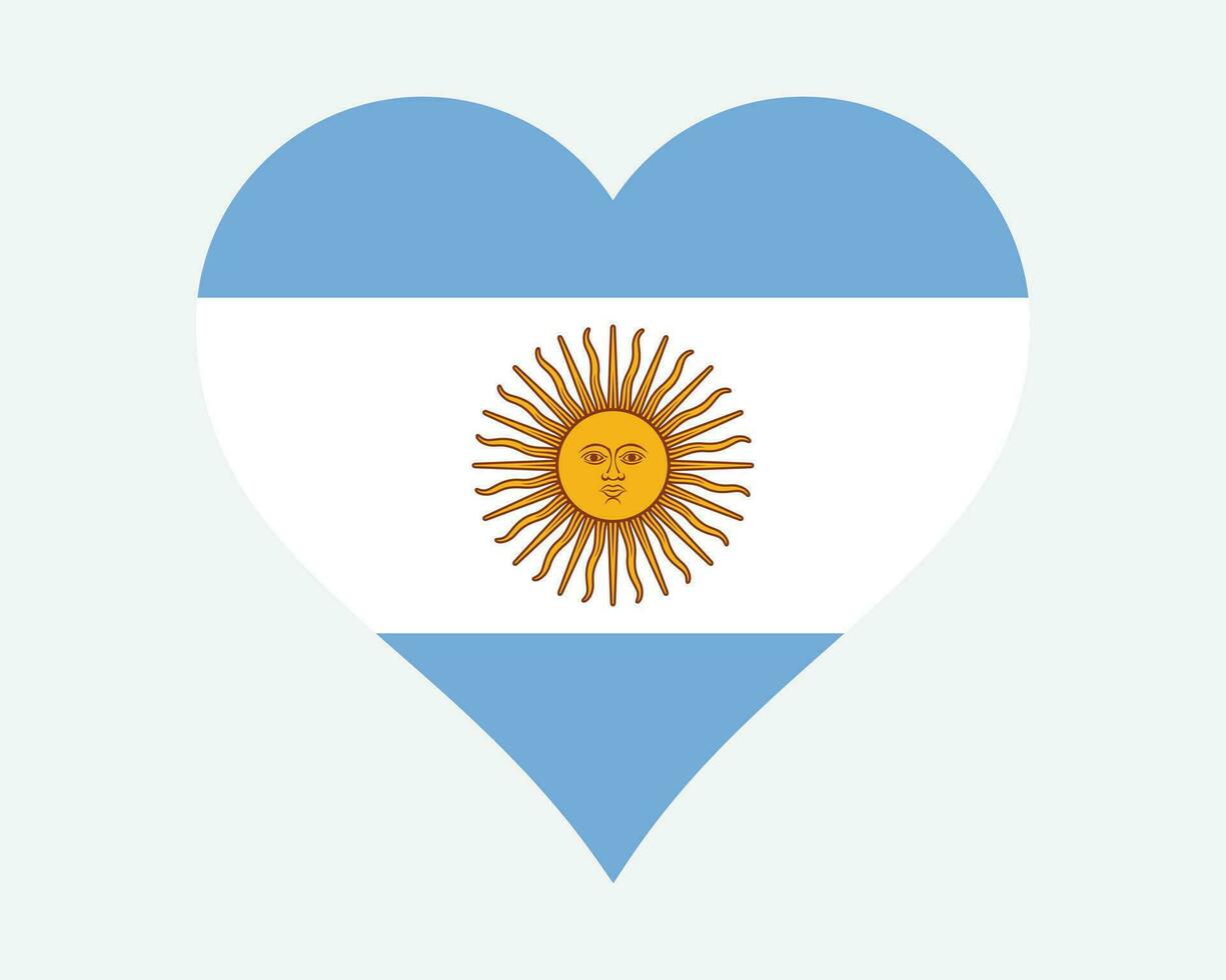 Argentinien Herz Flagge. Argentinier argentinisch Liebe gestalten Land Nation National Flagge. Argentinien Republik Banner Symbol Zeichen Symbol. eps Vektor Illustration.