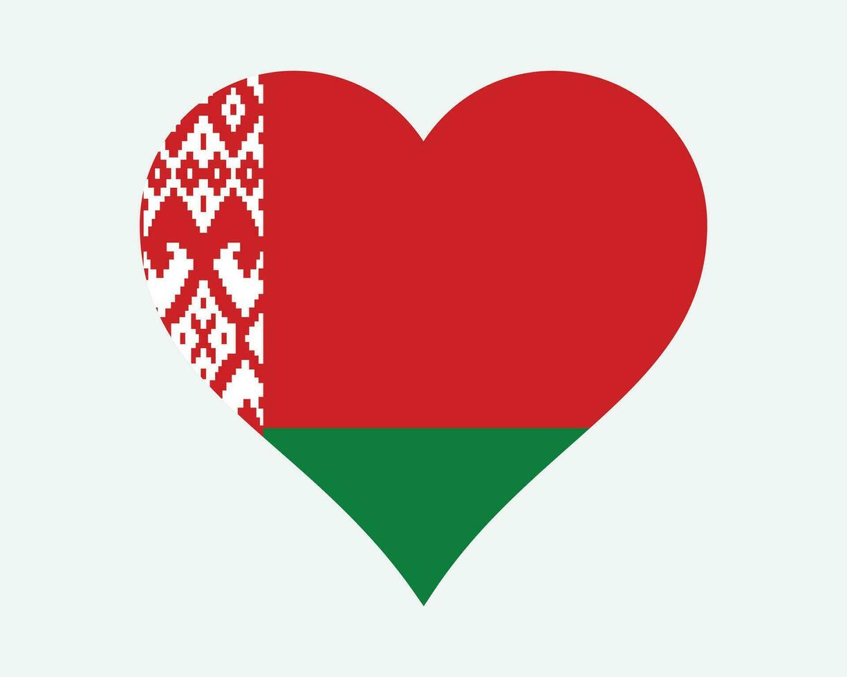 Vitryssland hjärta flagga. vitryska kärlek form Land nation nationell flagga. republik av Vitryssland baner ikon tecken symbol. eps vektor illustration.