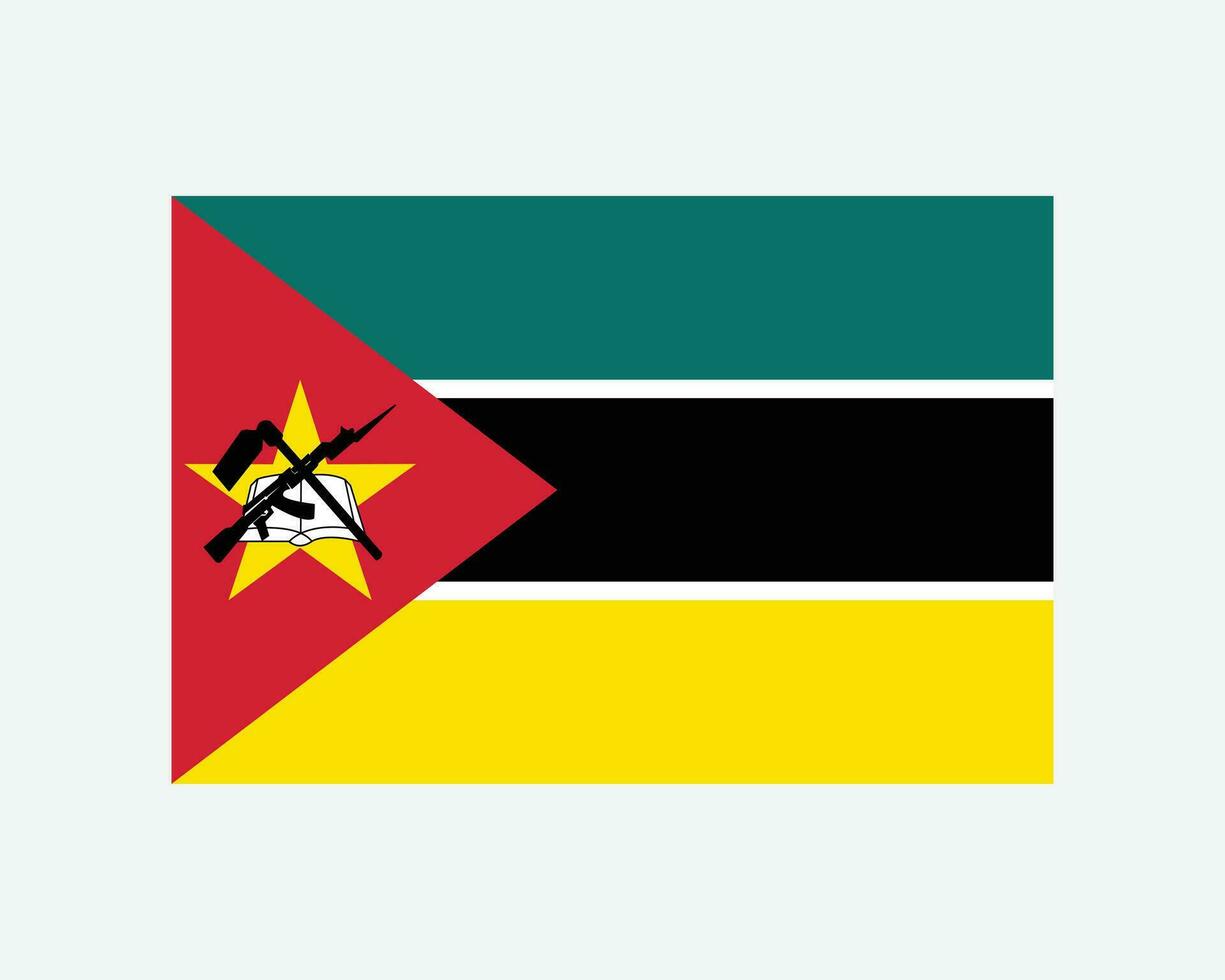nationell flagga av moçambique. mozambikanska Land flagga. republik av moçambique detaljerad baner. eps vektor illustration skära fil.