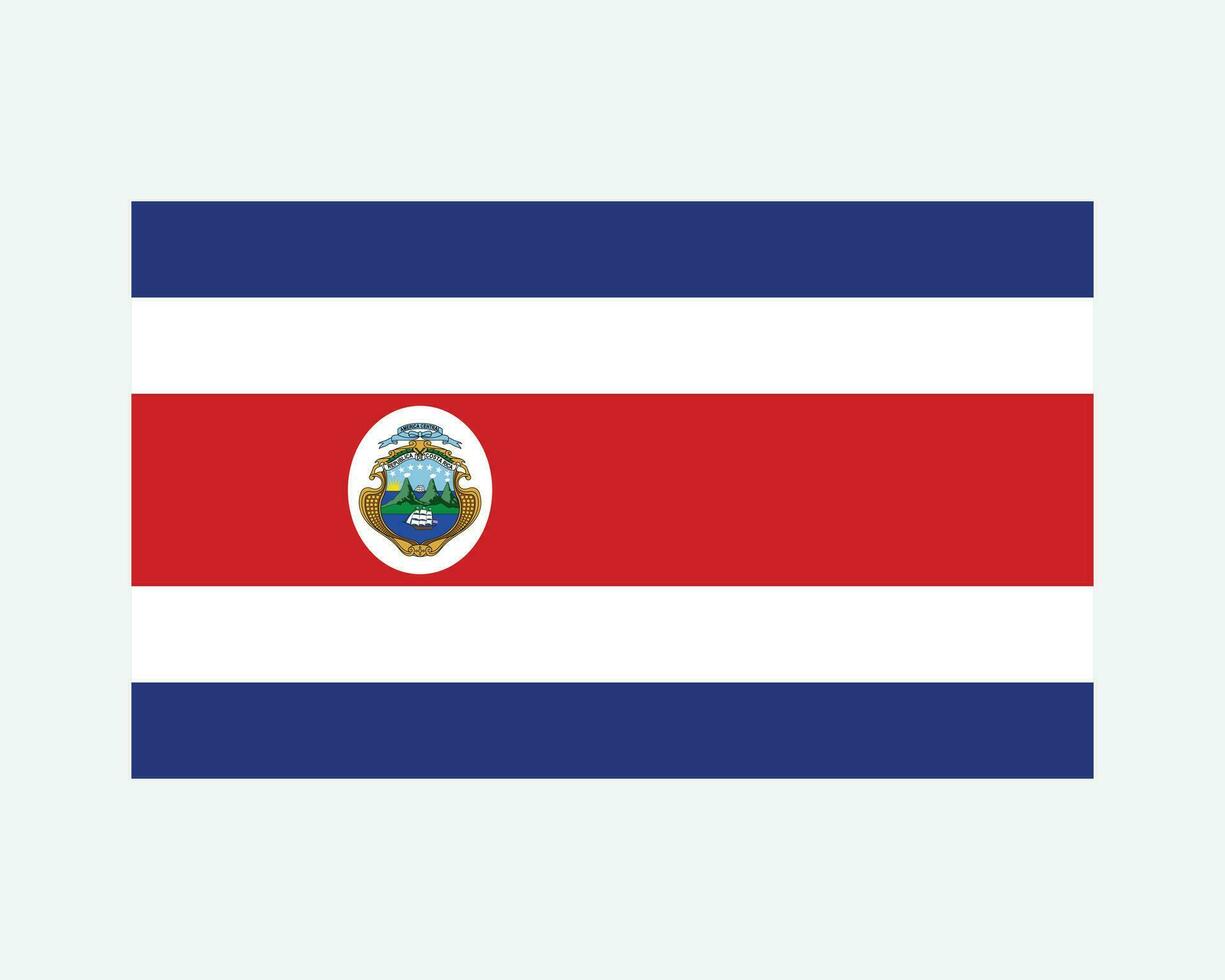 nationell flagga av costa rica. costa rican Land flagga. republik av costa rica detaljerad baner. eps vektor illustration.