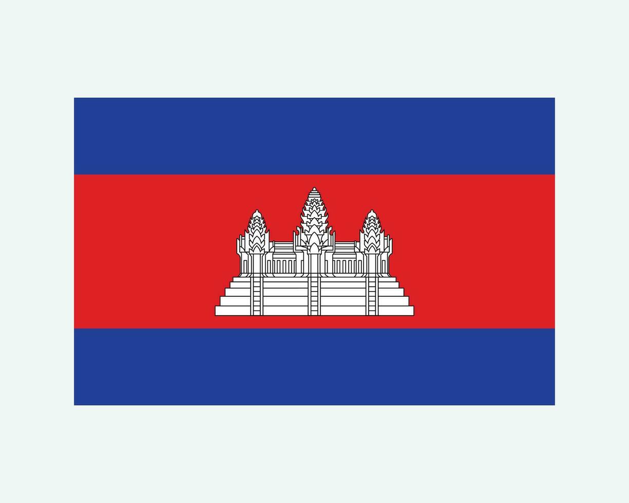 nationell flagga av cambodia kampuchea. kambodjanska khmer Land flagga. rike av cambodia detaljerad baner. eps vektor illustration skära fil.