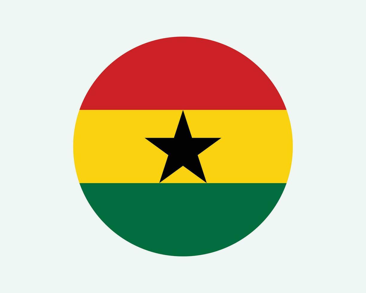 ghana runda Land flagga. ghanansk cirkel nationell flagga. republik av ghana cirkulär form knapp baner. eps vektor illustration.