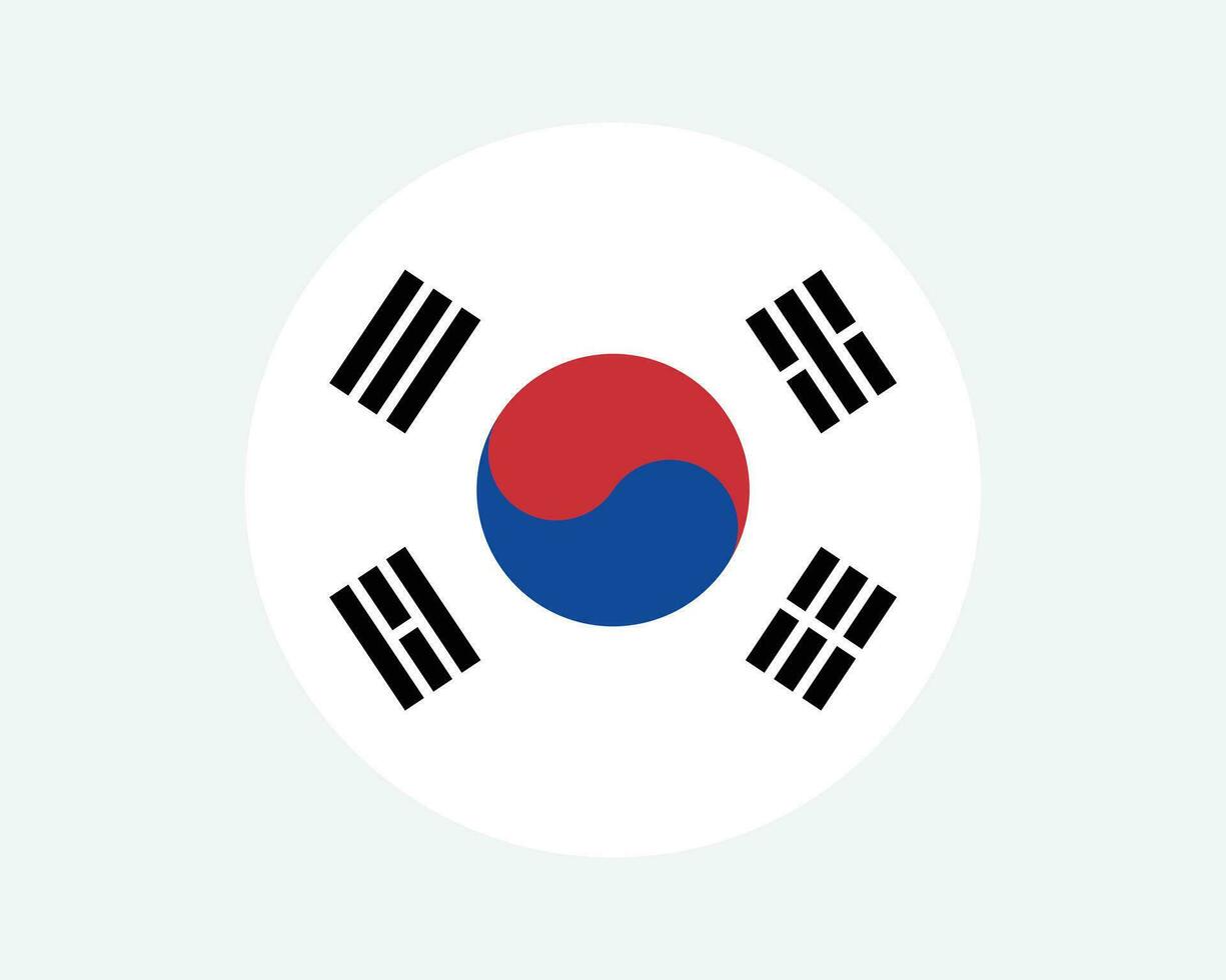 söder korea runda Land flagga. koreanska cirkel nationell flagga. republik av korea cirkulär form knapp baner. eps vektor illustration.