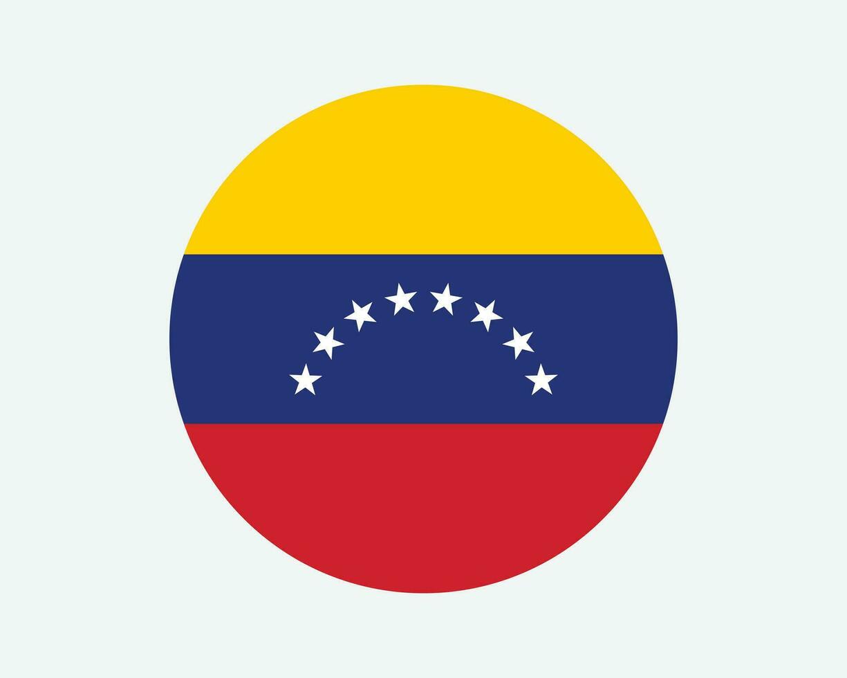 venezuela runda Land flagga. venezuelansk cirkel nationell flagga. bolivariska republik av venezuela cirkulär form knapp baner. eps vektor illustration.