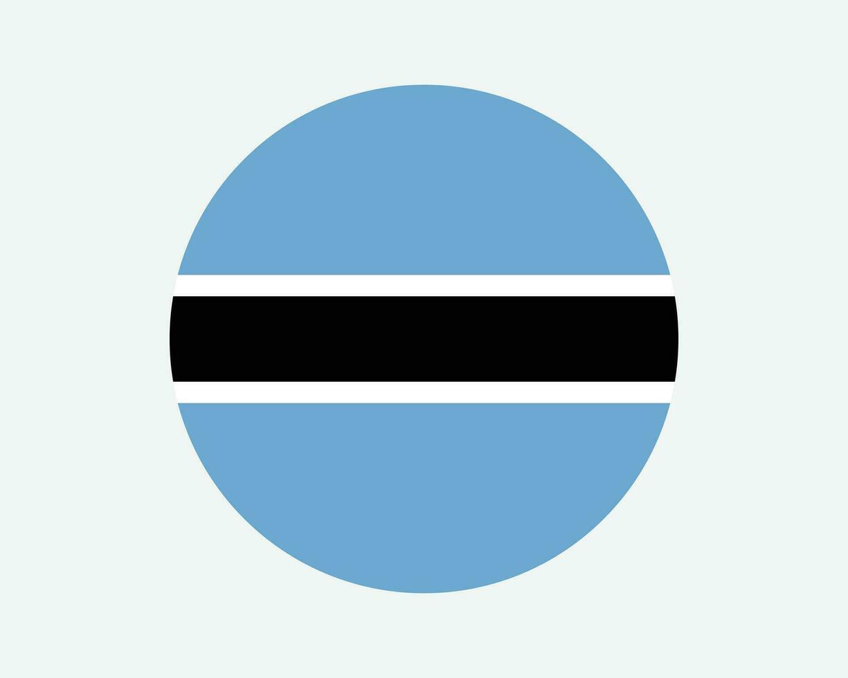 Botswana runden Land Flagge. kreisförmig Batswana National Flagge. Republik von Botswana Kreis gestalten Taste Banner. eps Vektor Illustration.