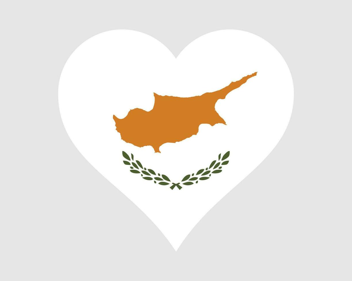 cypern hjärta flagga. cypriot kärlek form Land nation nationell flagga. republik av cypern baner ikon tecken symbol. eps vektor illustration.