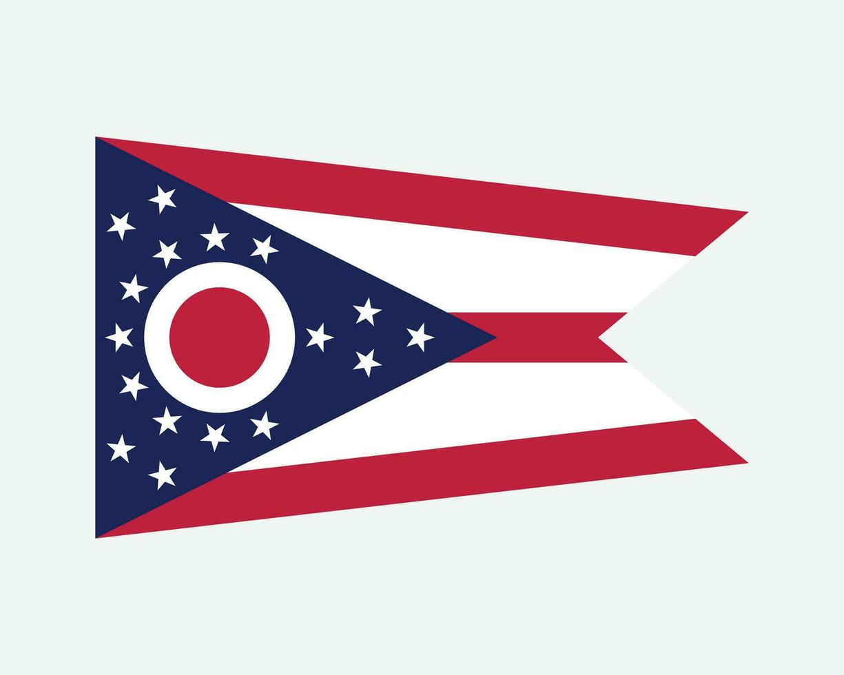 ohio USA stat flagga. flagga av åh, USA isolerat på vit bakgrund. förenad stater, Amerika, amerikansk, förenad stater av Amerika, oss stat. vektor illustration.