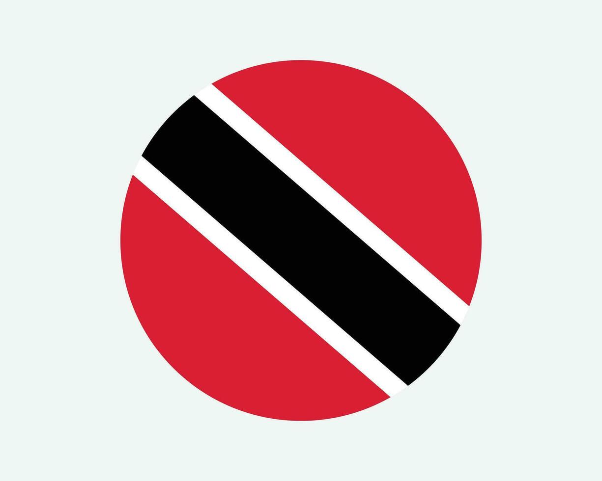 trinidad och tobago runda Land flagga. trinidadian och tobagonisk cirkel nationell flagga. republik av trinidad och tobago cirkulär form knapp baner. eps vektor illustration.