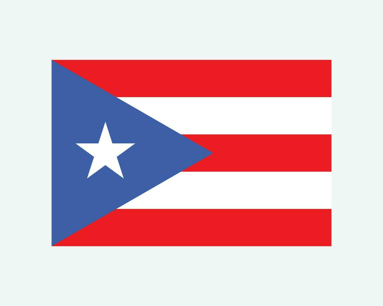 puerto rico flagga. puerto rican baner isolerat på en vit bakgrund. oinkorporerad och organiserad oss USA samväldet. eps vektor illustration.