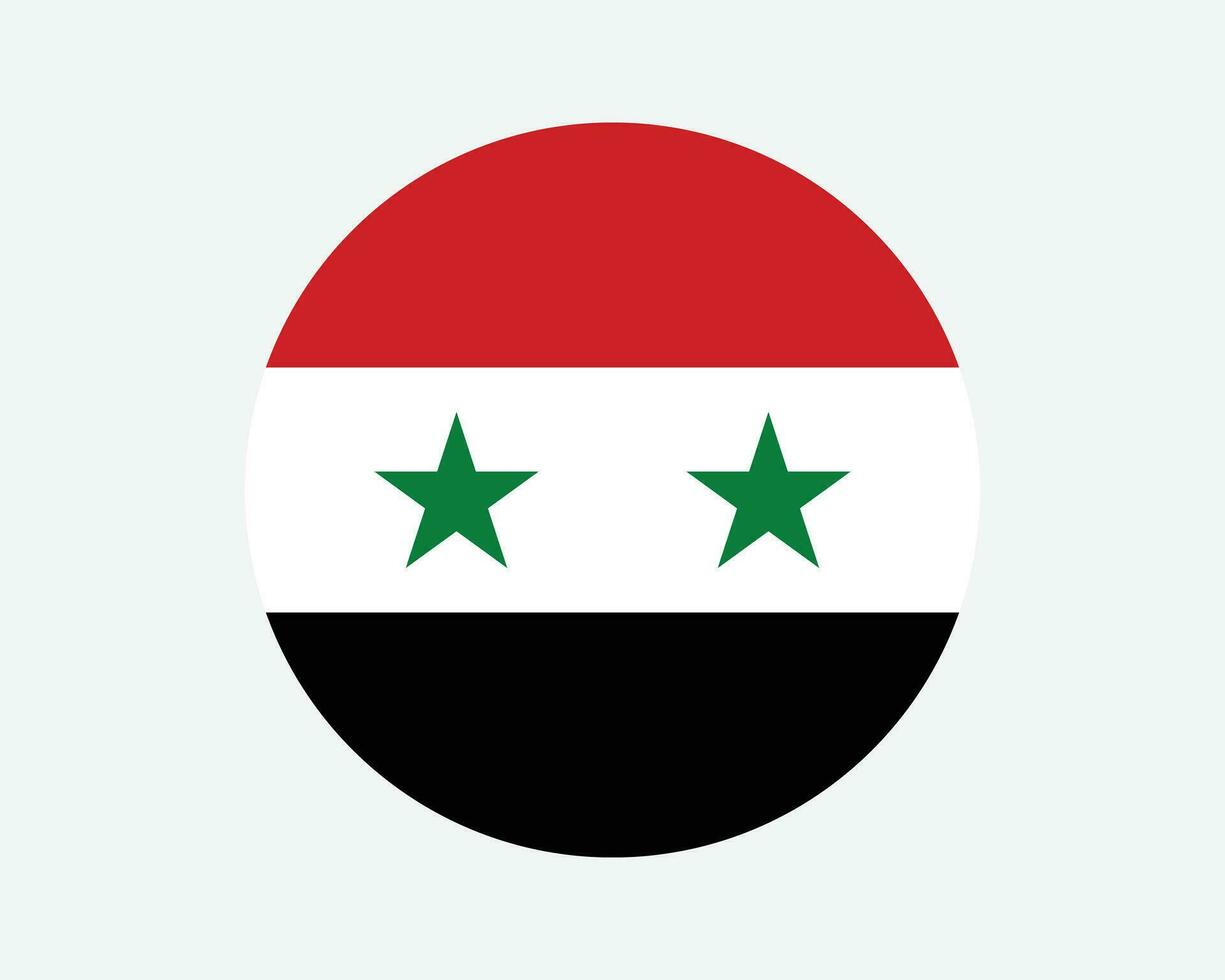 syrien runda Land flagga. syriansk cirkel nationell flagga. syriansk arab republik cirkulär form knapp baner. eps vektor illustration.
