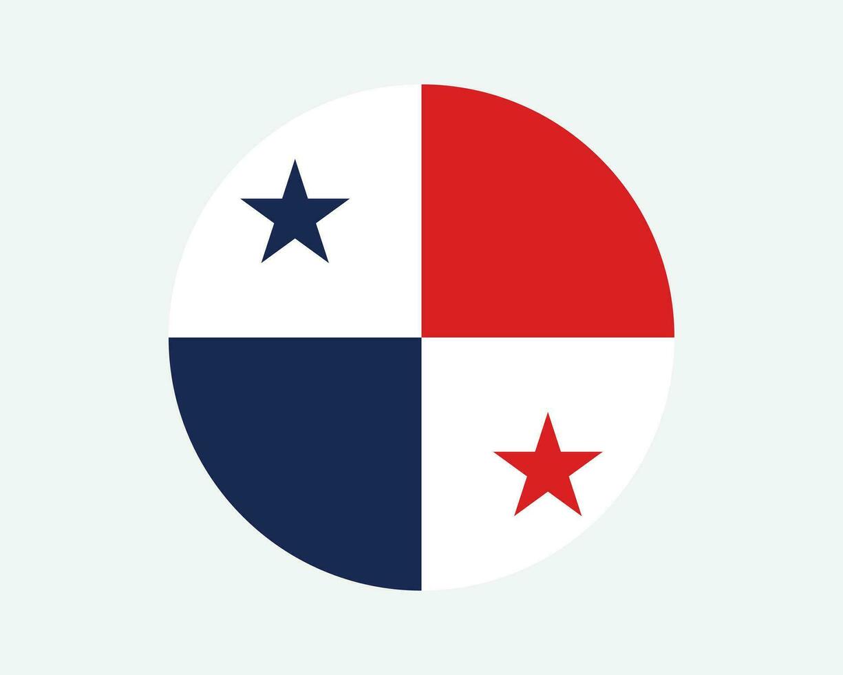 Panama runden Land Flagge. panamaisch Kreis National Flagge. Republik von Panama kreisförmig gestalten Taste Banner. eps Vektor Illustration.