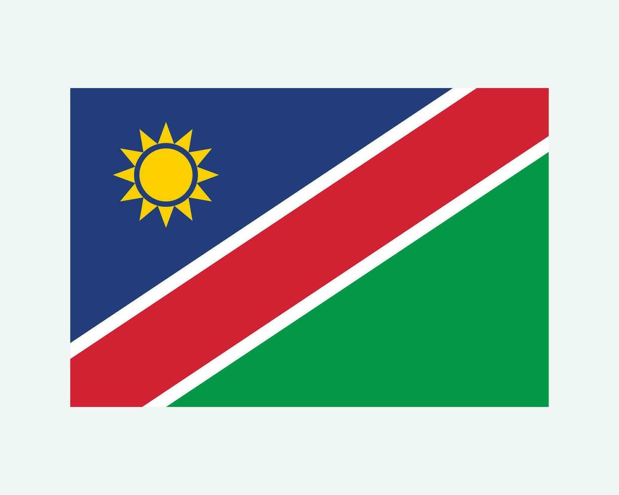 nationell flagga av Namibia. namibisk Land flagga. republik av namibia detaljerad baner. eps vektor illustration skära fil.