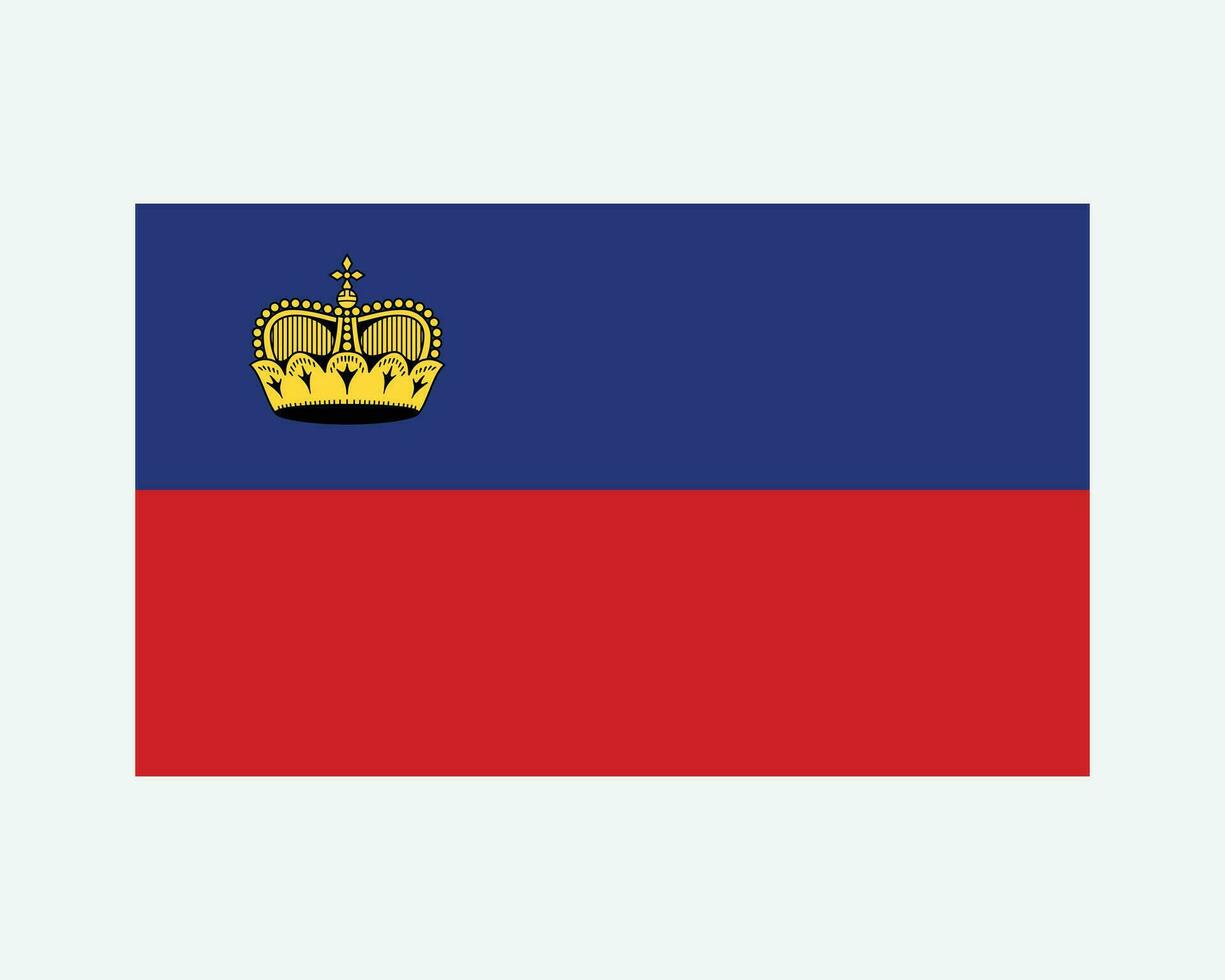 National Flagge von Liechtenstein. Liechtenstein Land Flagge. Fürstentum von Liechtenstein detailliert Banner. eps Vektor Illustration Schnitt Datei.