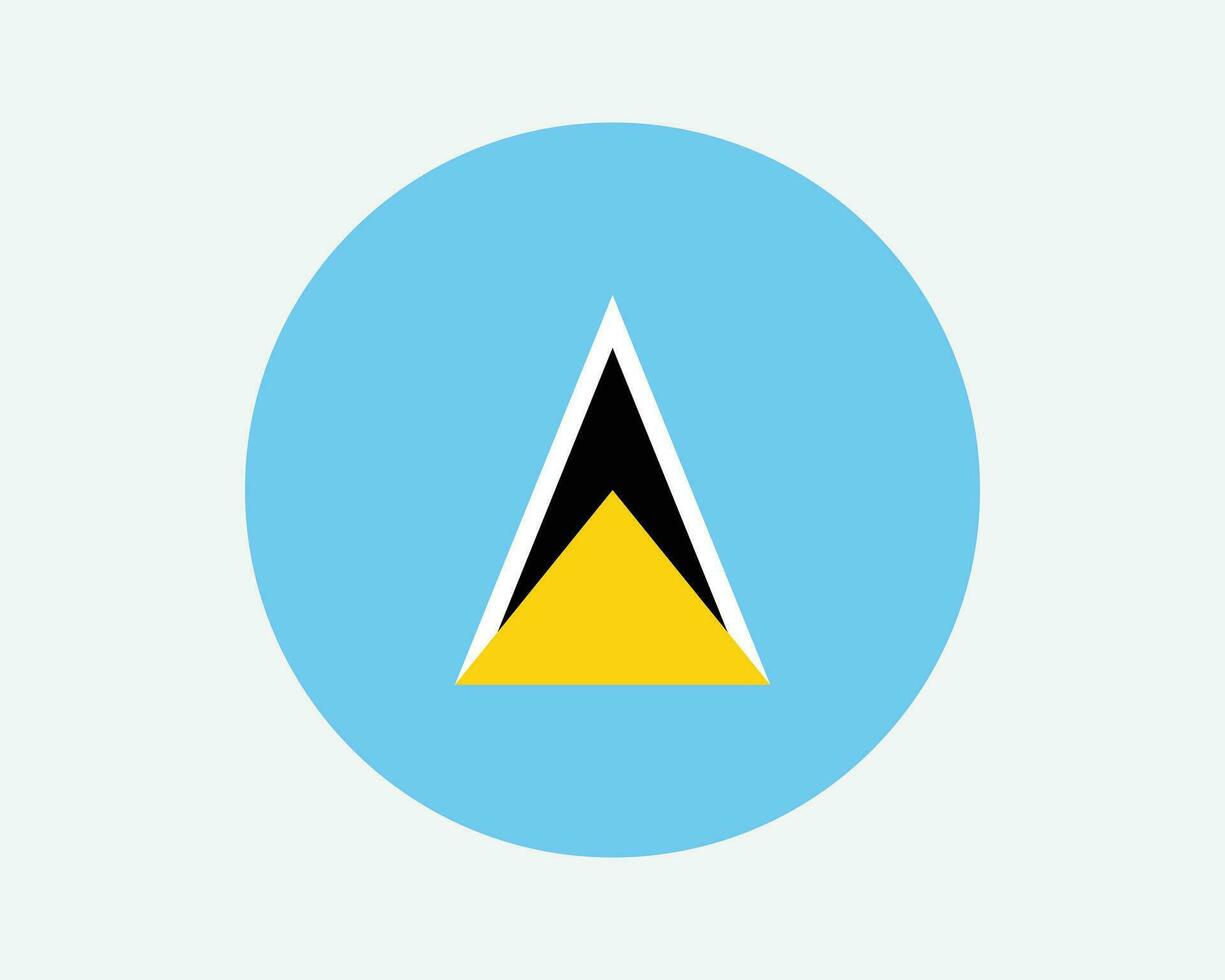 Heilige lucia runden Land Flagge. st. lucian Kreis National Flagge. iyonola kreisförmig gestalten Taste Banner. eps Vektor Illustration.