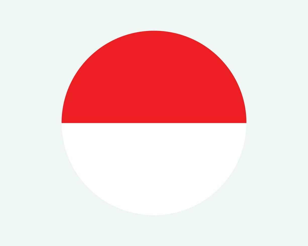 indonesien runda Land flagga. indonesiska cirkel nationell flagga. republik av indonesien cirkulär form knapp baner. eps vektor illustration.