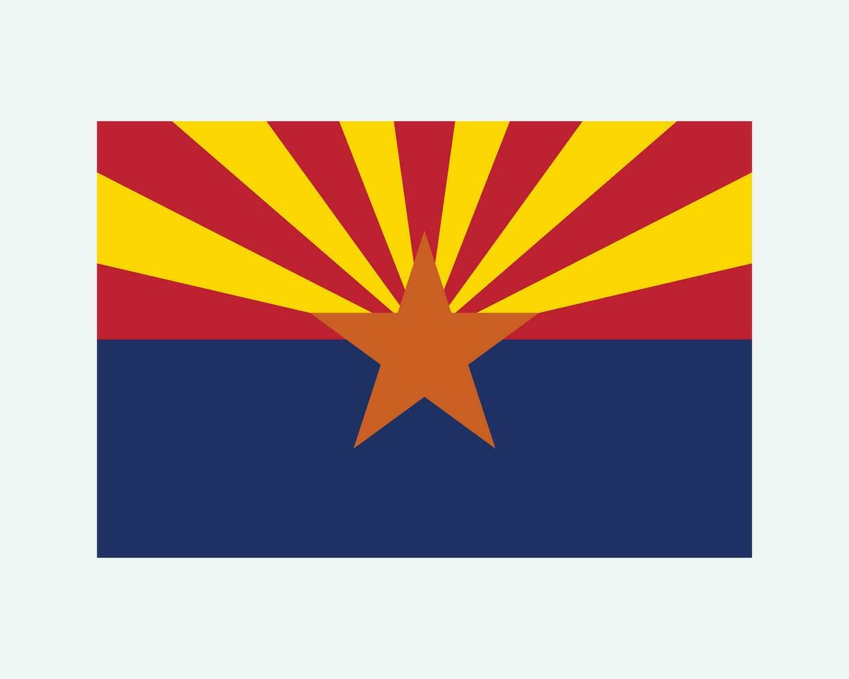 Arizona USA Zustand Flagge. Flagge von az, USA isoliert auf Weiß Hintergrund. vereinigt Zustände, Amerika, amerikanisch, vereinigt Zustände von Amerika, uns Zustand. Vektor Illustration.