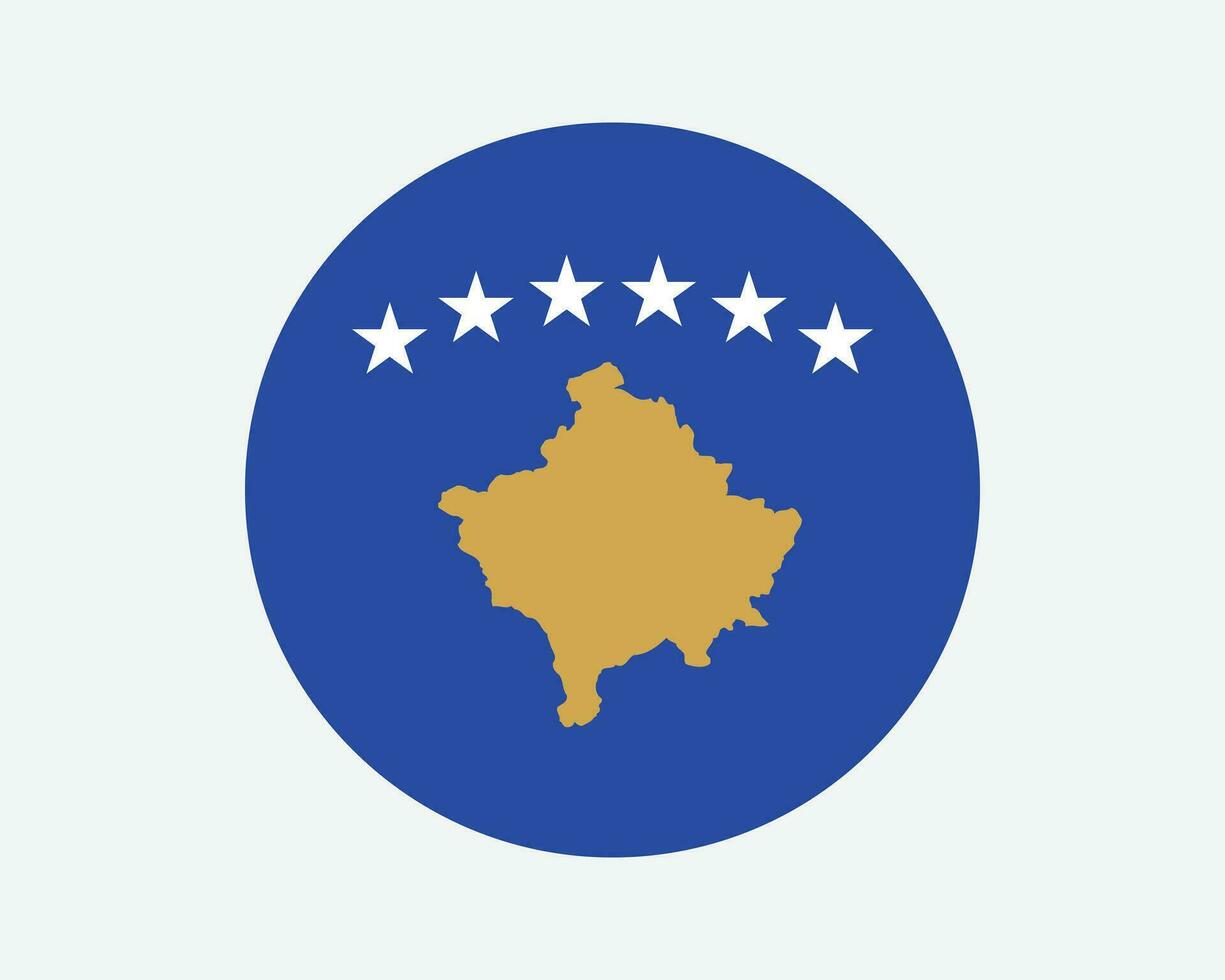 kosovo runda Land flagga. kosovar kosovan cirkel nationell flagga. republik av kosovo cirkulär form knapp baner. eps vektor illustration.