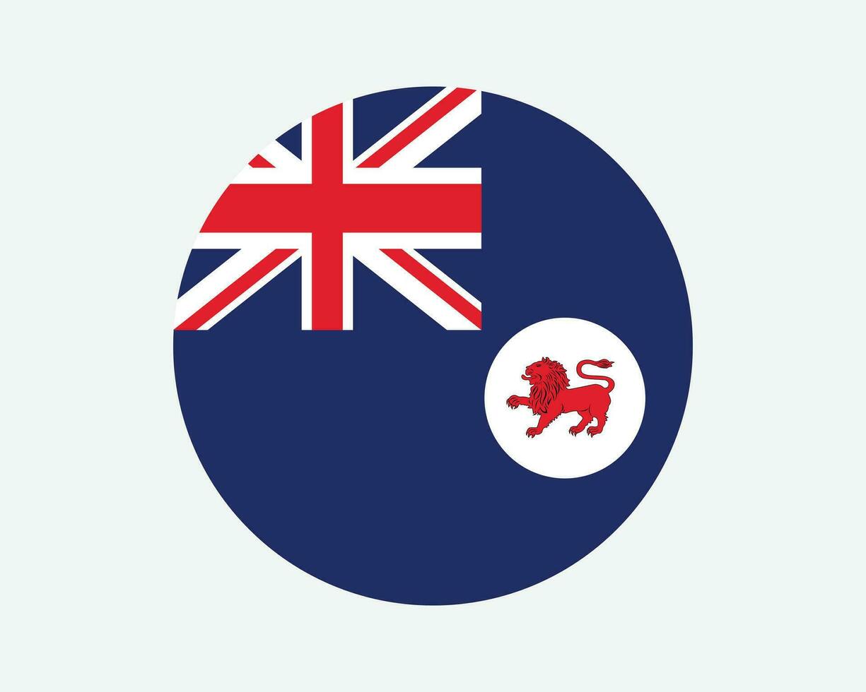 tasmania runda flagga. tas, Australien cirkel flagga. australier stat cirkulär form knapp baner. eps vektor illustration.