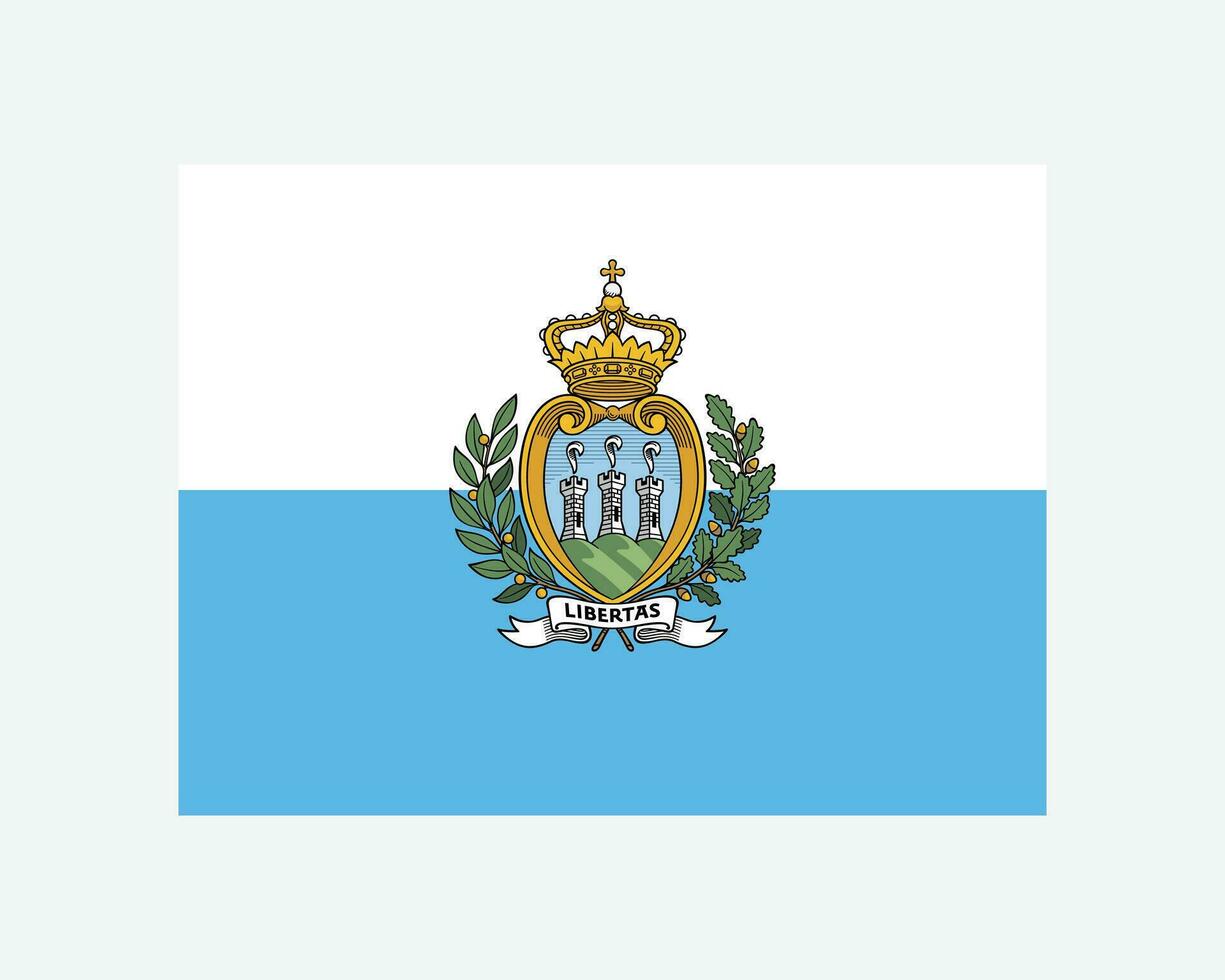 National Flagge von san Marino. Sammarinesisch Land Flagge. Republik von san Marino detailliert Banner. eps Vektor Illustration Schnitt Datei.