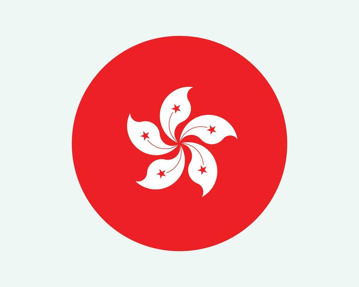 hong kong runda Land flagga. hk nationell flagga. hong kong cirkulär form knapp baner. eps vektor illustration.