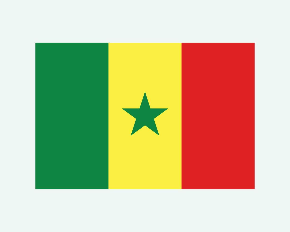 nationell flagga av senegal. senegalesiska Land flagga. republik av senegal detaljerad baner. eps vektor illustration skära fil.