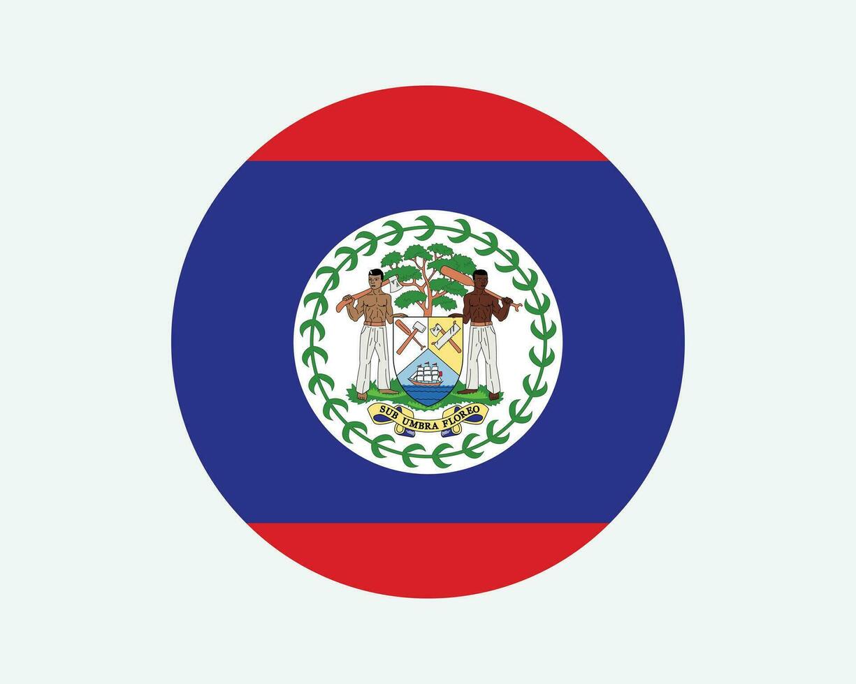 belize runden Land Flagge. kreisförmig belizisch National Flagge. belize Kreis gestalten Taste Banner. eps Vektor Illustration.