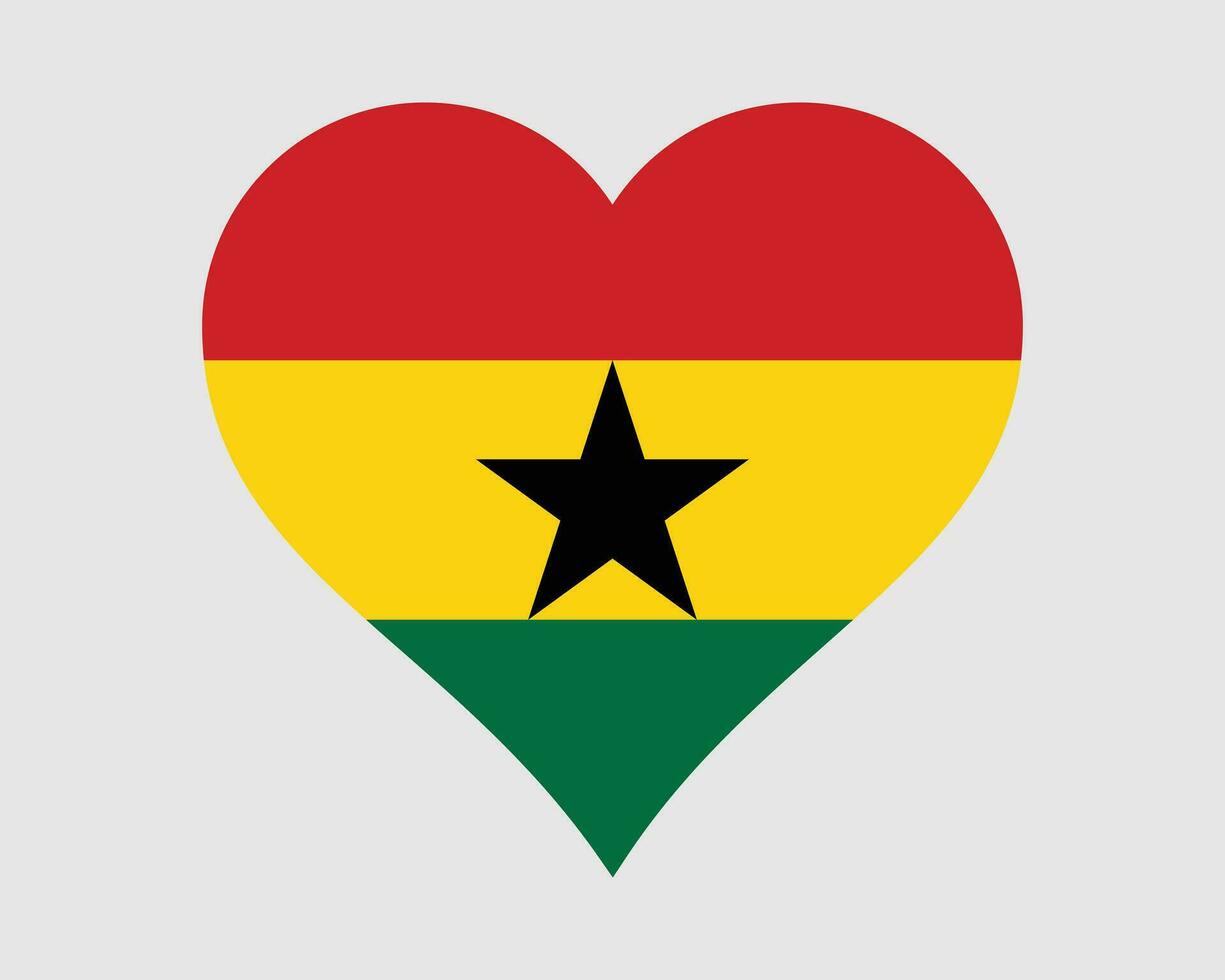 Ghana Herz Flagge. ghanaisch Liebe gestalten Land Nation National Flagge. Republik von Ghana Banner Symbol Zeichen Symbol. eps Vektor Illustration.