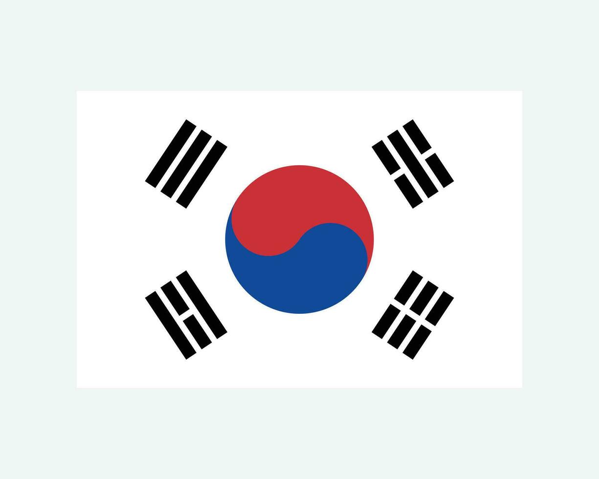 nationell flagga av söder korea. koreanska Land flagga. republik av korea detaljerad baner. eps vektor illustration skära fil.