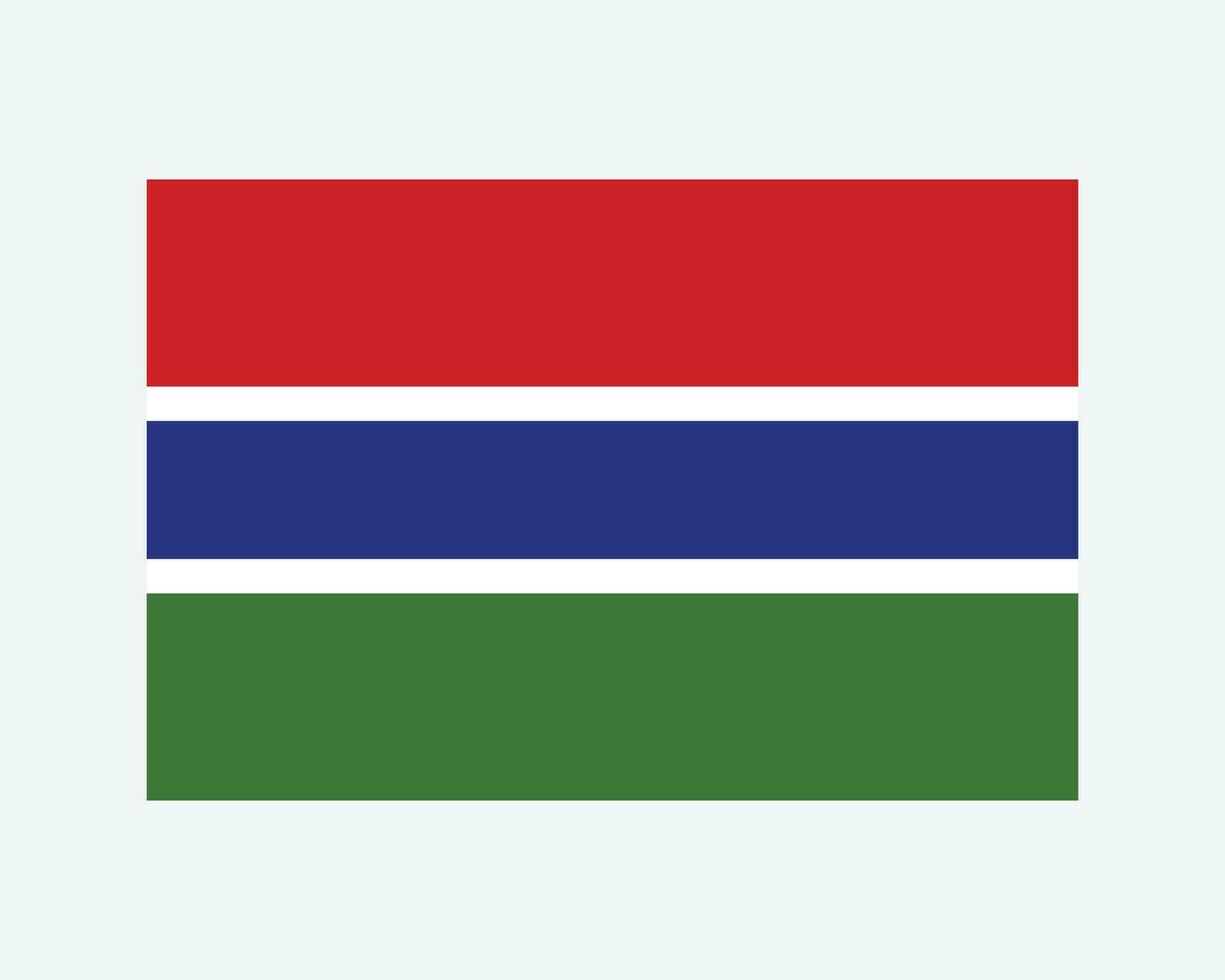 nationell flagga av de gambia. gambisk Land flagga. republik av de gambia detaljerad baner. eps vektor illustration skära fil.