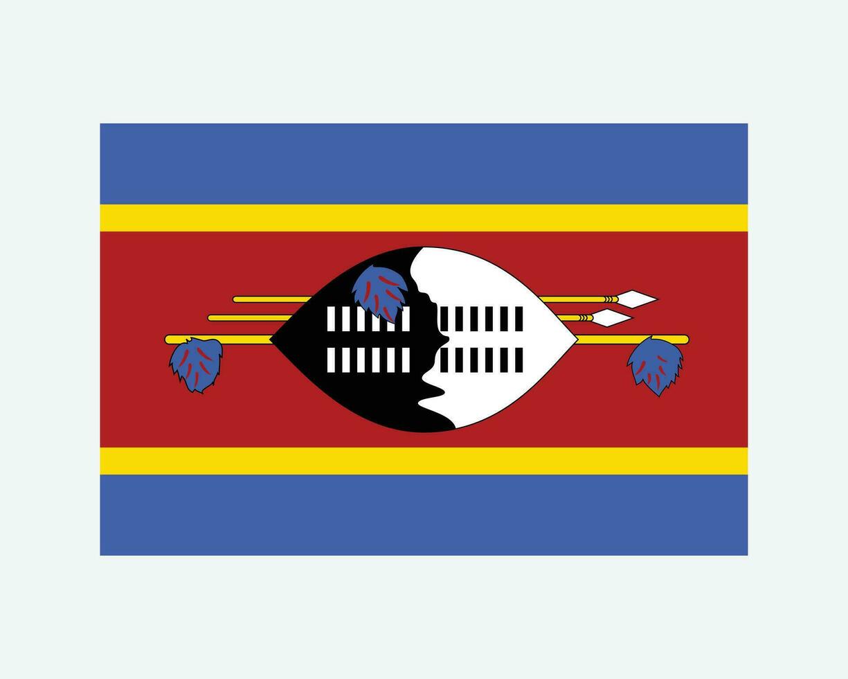 National Flagge von Eswatini. emaswati Land Flagge. Königreich von eswatini detailliert Banner. eps Vektor Illustration.