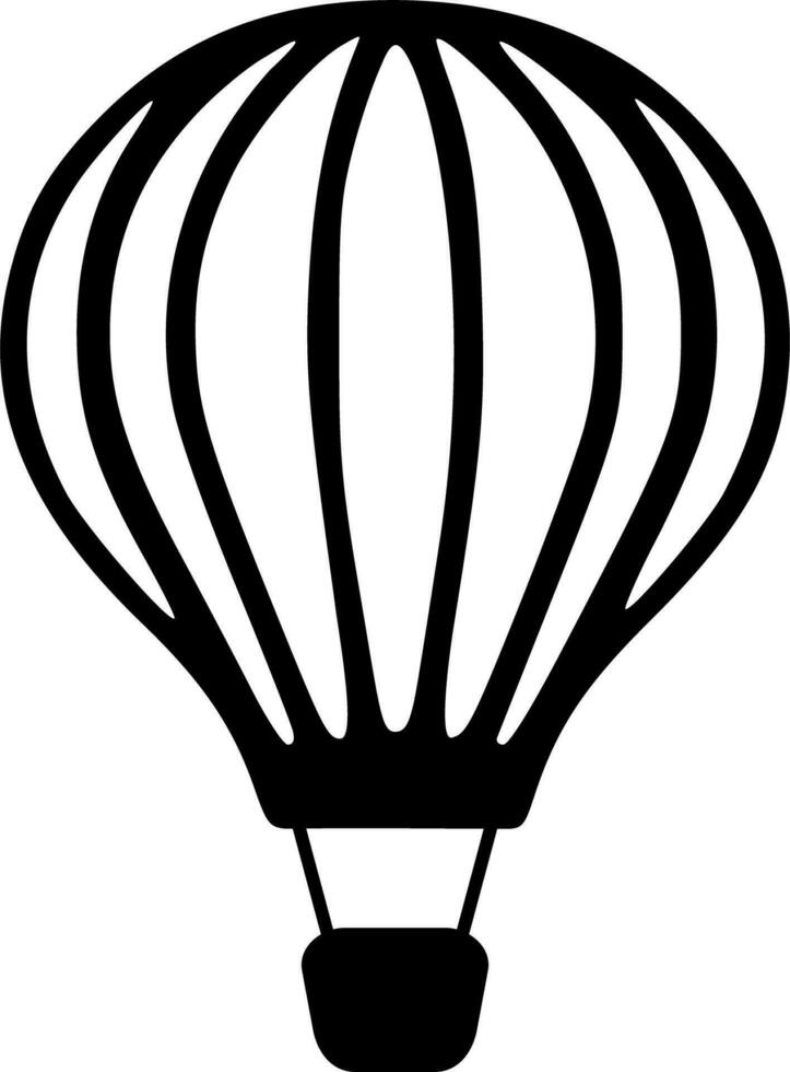 varm luft ballong svart konturer vektor illustration