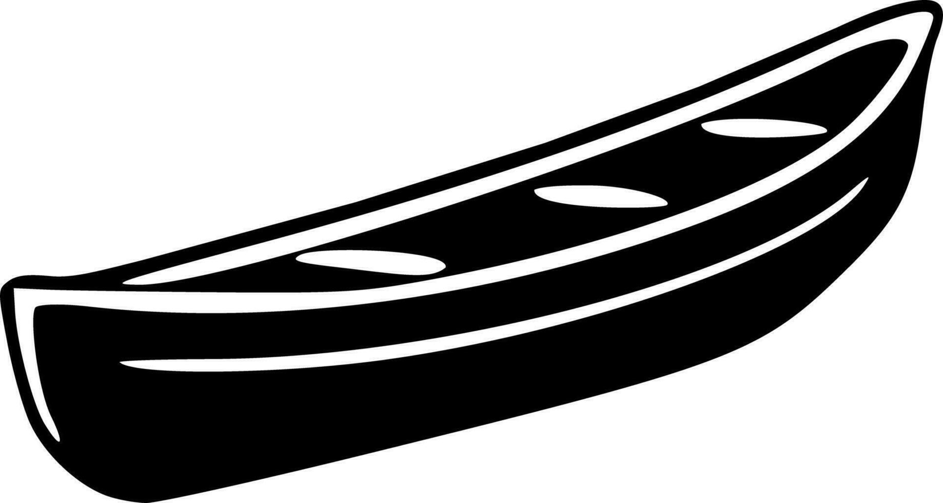 båt silhuett svartvit 3d vektor illustration