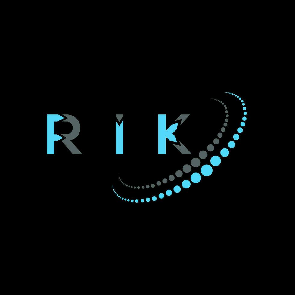 rik Brief Logo kreativ Design. rik einzigartig Design. vektor