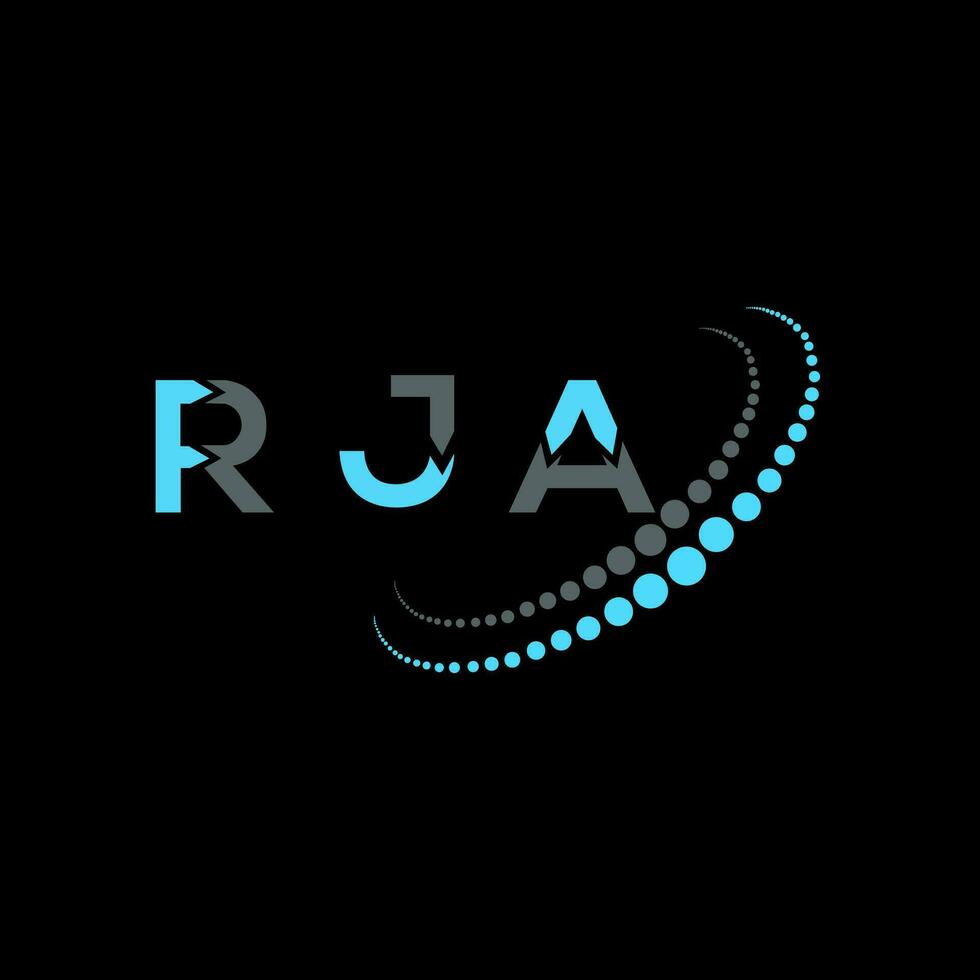 rja brev logotyp kreativ design. rja unik design. vektor