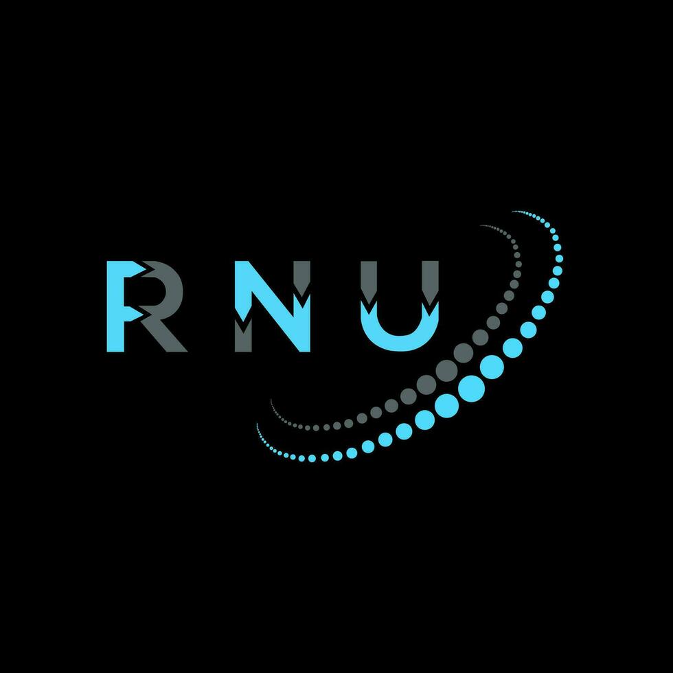 rnu Brief Logo kreativ Design. rnu einzigartig Design. vektor