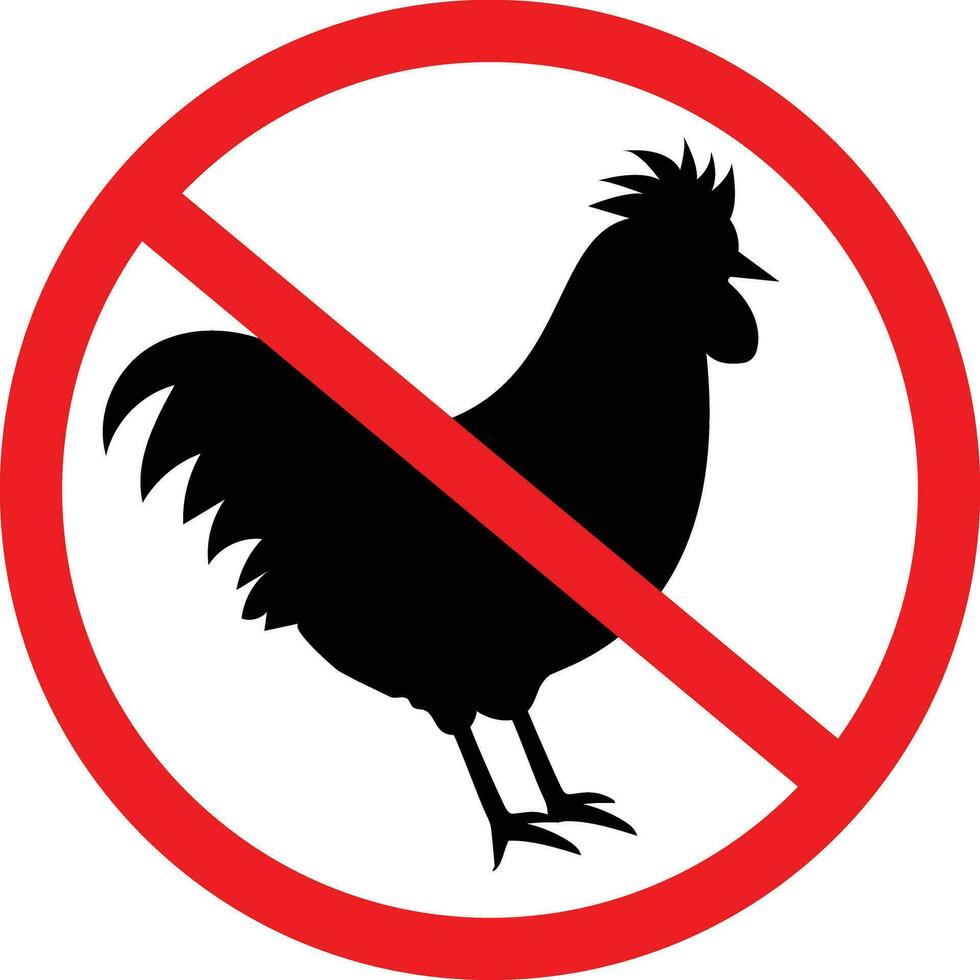 Nej kyckling förbud mat ikon vektor