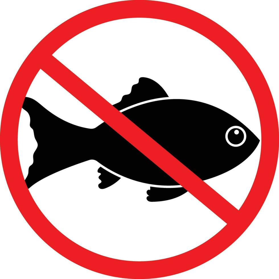 Nein Fisch Verbot Essen Symbol vektor